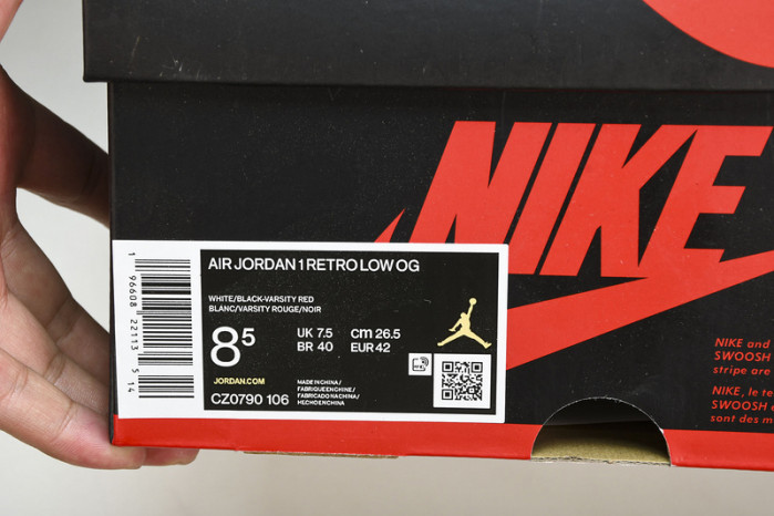 Air Jordan 1 Low OG“Black Toe”  CZ0790-106